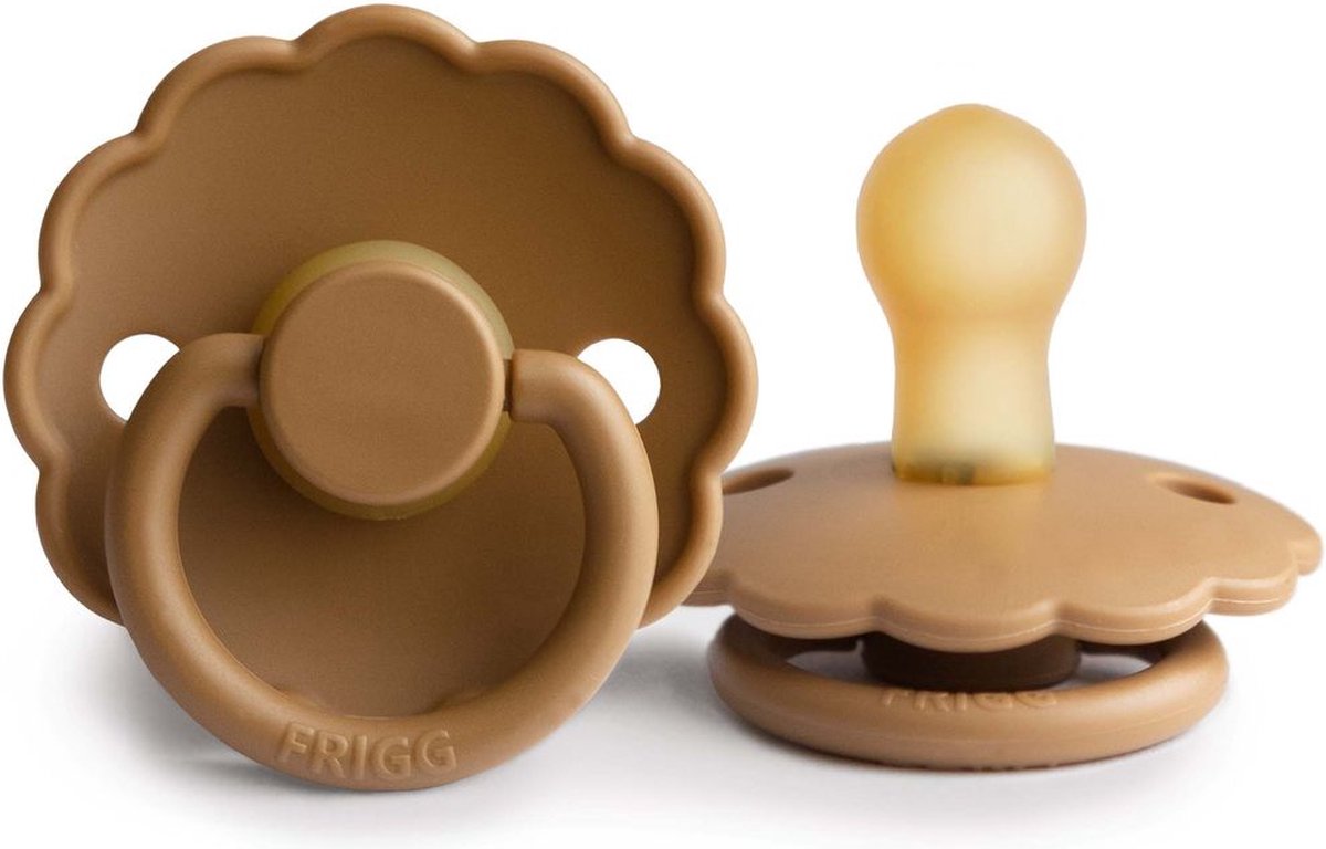 Goedkoopste Frigg fopspeen latex - Daisy - cappuccino / 0-6 maanden