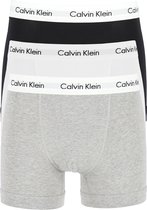 Calvin Klein trunks (3-pack) - heren boxers normale lengte - zwart - grijs en wit -  Maat: M