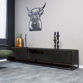 Denver Black - Tv meubel - Zwart mangohout - 240cm