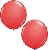 2x stuks qualatex mega ballon 90 cm diameter rood - Feestartikelen/versieringen