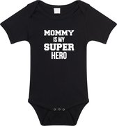 Mommy super hero cadeau romper zwart voor babys - Moederdag / mama kado / geboorte / kraamcadeau - cadeau voor aanstaande moeder 92 (18-24 maanden)