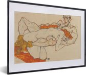 Fotolijst incl. Poster - Liebespaar - schilderij van Egon Schiele - 40x30 cm - Posterlijst