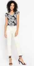 LOLALIZA Slim fit broek - Ecru - Maat 34
