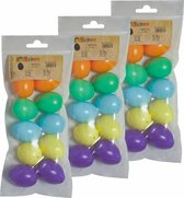 50x stuks gekleurde hobby knutselen eieren van plastic 4,5 cm - Pasen decoraties - Zelf decoreren