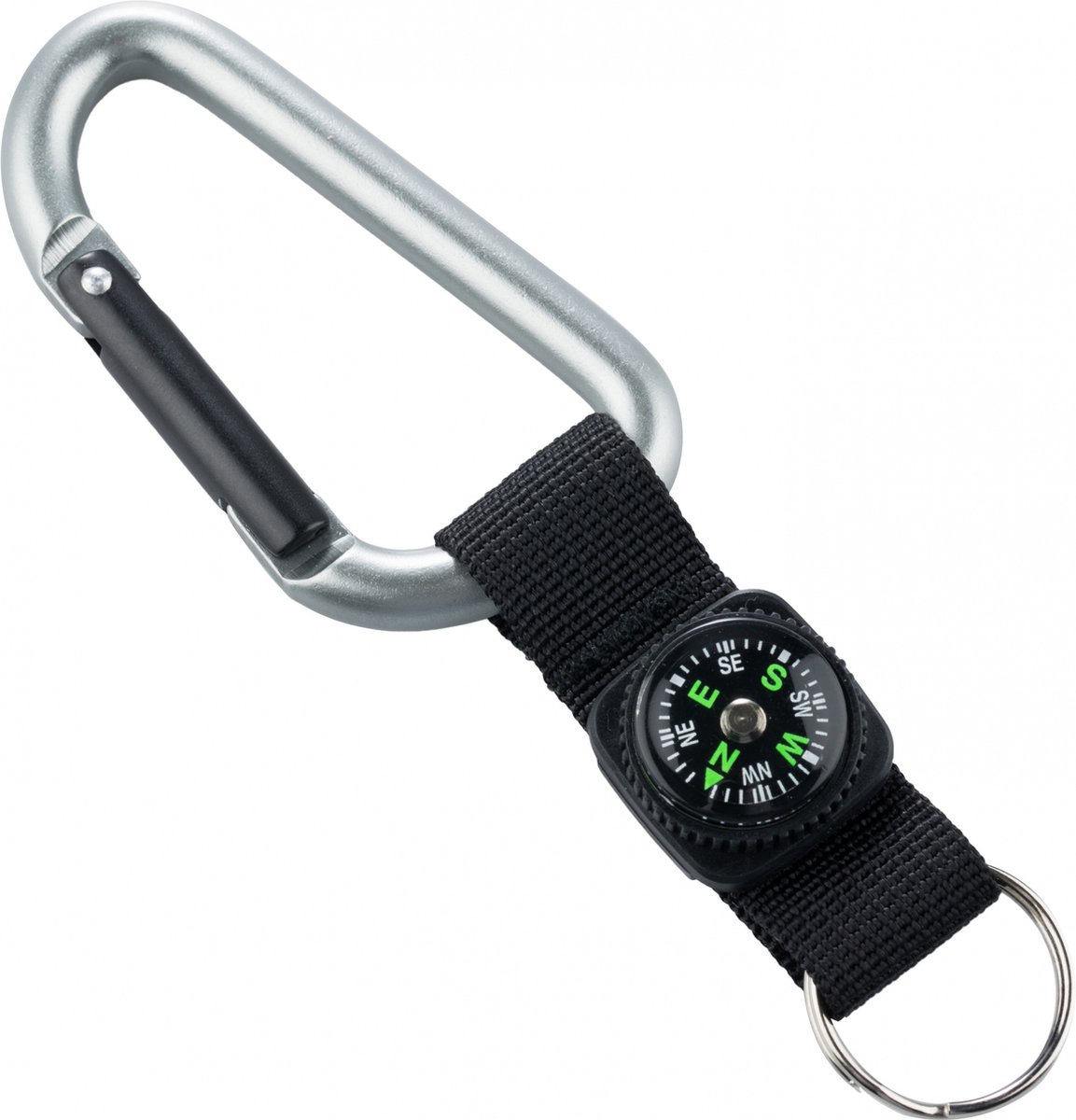Munkees Kompas Met Karabijnhaak Grijs Unisex 12 Cm