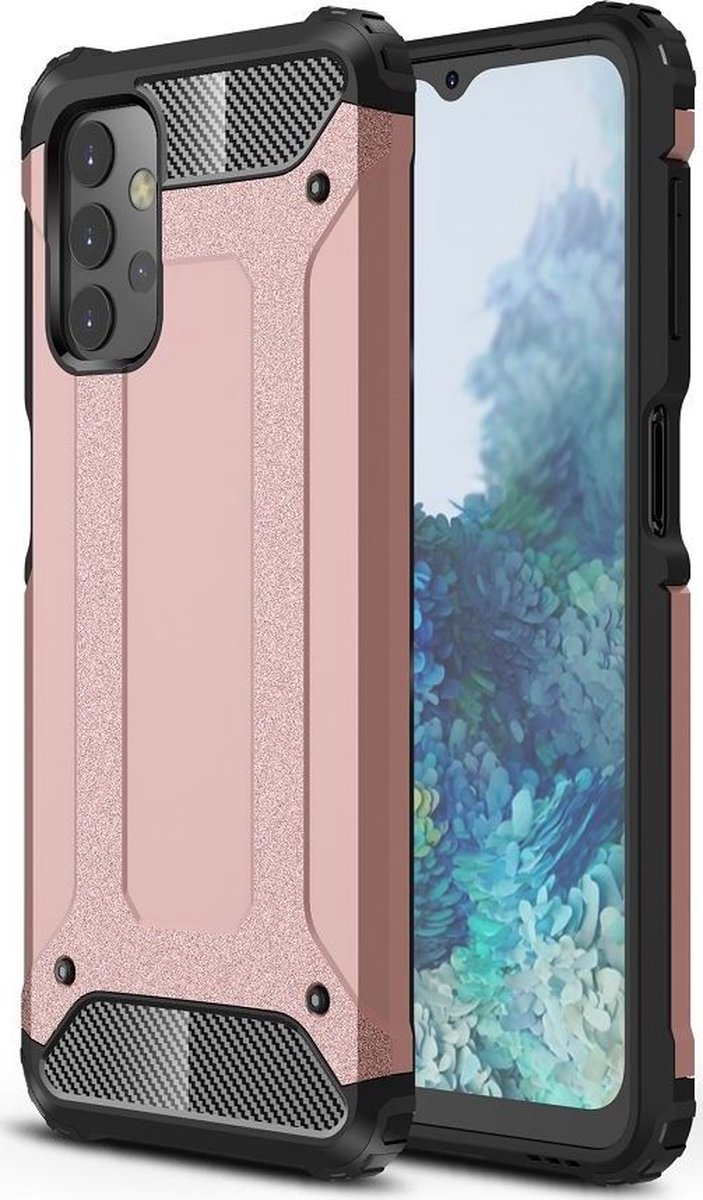 Mobigear Hoesje geschikt voor Samsung Galaxy A32 5G Telefoonhoesje Hardcase | Mobigear Outdoor Backcover Shockproof | Schokbestendig Galaxy A32 5G Telefoonhoesje | Anti Shock Proof - Roségoud