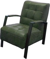 Industriële fauteuil Elba | Lederlook Missouri groen 10 | 61 cm breed