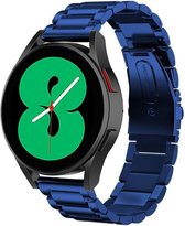 Strap-it Samsung Galaxy Watch 4 - 44mm stalen band - blauw