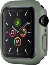 Strap-it PC Case bescherming - Geschikt voor Apple Watch case 42 mm- Hoesje geschikt voor Apple Watch 3 case - Mat groen - iWatch cover voor: Series 3 42 mm