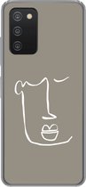 Geschikt voor Samsung galaxy a73 hoesje - Lippen - Abstract - Line art - Siliconen Telefoonhoesje