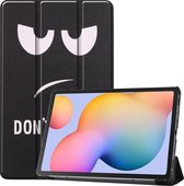 Samsung Galaxy Tab S6 Lite Hoes - Mobigear - Tri-Fold Serie - Kunstlederen Bookcase - Do Not Touch - Hoes Geschikt Voor Samsung Galaxy Tab S6 Lite