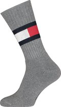 Tommy Hilfiger Flag Socks (1-pack) - unisex sportsokken katoen - grijs melange -  Maat: 39-42