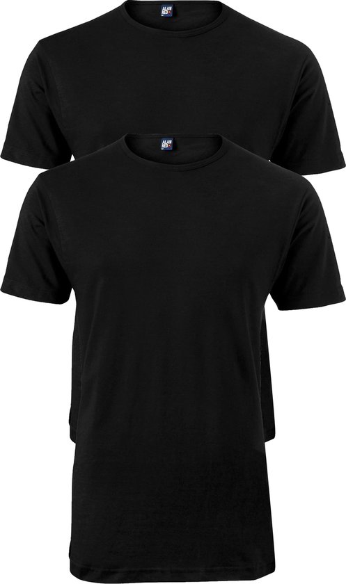 Alan Red - Derby O-Hals T-Shirt Black (2Pack) - Heren - Maat M - Regular-fit
