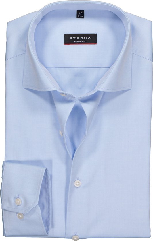 ETERNA modern fit overhemd - mouwlengte 72 cm - niet doorschijnend twill heren overhemd - lichtblauw - Strijkvrij - Boordmaat: 43