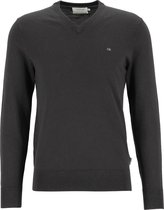 Calvin Klein superior wool V-neck sweater - heren pullover V-hals - zwart -  Maat: M