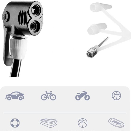 PRO Voetpomp - Fietspomp met drukmeter 130 Psi - Enkele Cilinder en Manometer - Autobanden - Fietsenband - Motorband — afbeelding 3