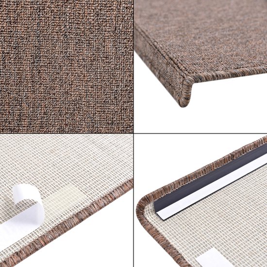 Trapmat zelfklevend set van 15 beige 65x24 4 cm