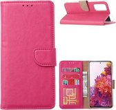 LuxeBass Hoesje geschikt voor Samsung Galaxy S20FE - Bookcase Roze - portemonnee hoesje - telefoonhoes - gsm hoes - telefoonhoesjes