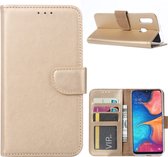 LuxeBass Hoesje geschikt voor Huawei Y6 2017 - Bookcase Goud - portemonnee hoesje - telefoonhoes - gsm hoes - telefoonhoesjes