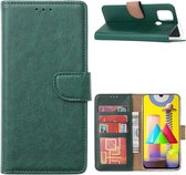 LuxeBass Hoesje geschikt voor Samsung Galaxy M31 - Bookcase Groen - portemonnee hoesje - telefoonhoes - gsm hoes - telefoonhoesjes