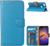 LuxeBass Hoesje geschikt voor Motorola E6 Play - Bookcase Turquoise - portemonnee hoesje - telefoonhoes - gsm hoes - telefoonhoesjes