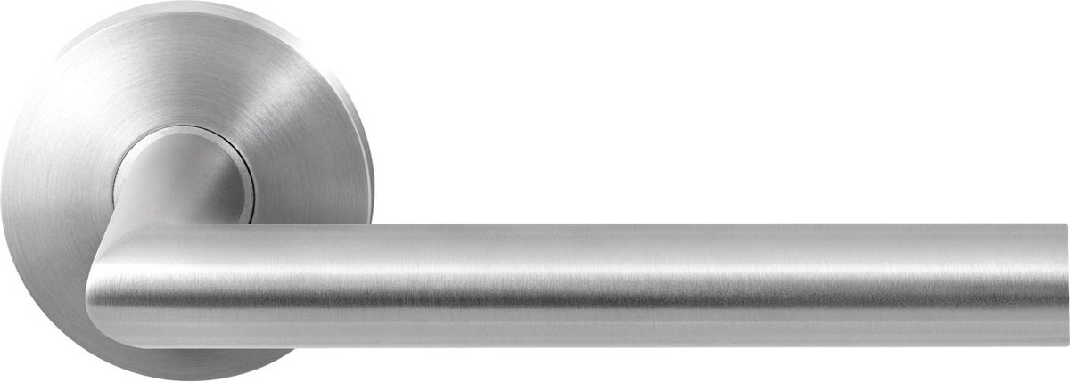 GPF1016.00 Toi deurkruk op ronde rozet RVS, 50x8mm