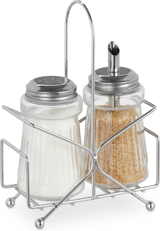 Suikerpot van 100 ml - Acryl en RVS - Suikerdispenser voor in de keuken