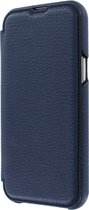 Bookcase hoesje pour iPhone 13 Pro - Graffi - Bleu foncé uni - Cuir