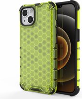 Lunso - Honinggraat Armor Backcover hoes - iPhone 13 - Fluor Geel