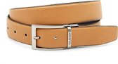 Draaibare reversible riem camel/zwart 3 cm breed - Zwart / Camel  - Echt Leer - Taille: 100cm - Totale lengte riem: 115cm