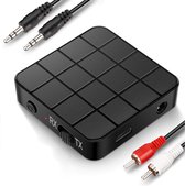 2 in 1 Bluetooth Audio Transmitter & Receiver | BT 5.0 |  Bluetooth-zender | ontvanger |  cinch & 3,5 mm | AUX-compatibel | HD-geluid met lage latentie | voor pc, tv, smartphone, tablet