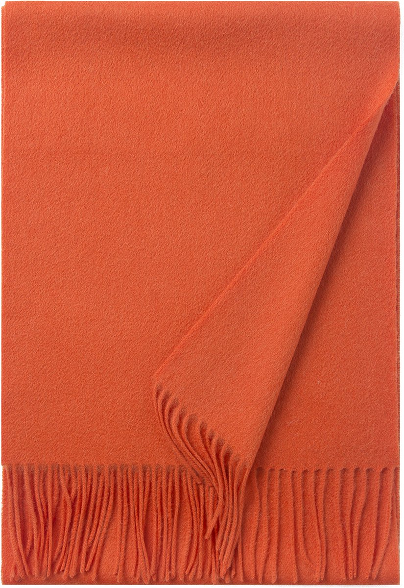 Hommard fijn geweven Lambswool scarf, Lamswol, Sjaal, heren, dames, unisex Orange, Oranje, Uni