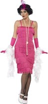 Jaren 20 Danseressen Kostuum | Miss Pink Champagne Flapper Lang | Vrouw | XXL | Carnaval kostuum | Verkleedkleding