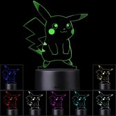 AO®️ Nachtlamp – 3D lamp – 16 Kleuren – Bureaulamp – Pokémon Pikachu Lamp - Sfeerlamp – Nachtlampje Kinderen – Creative lamp - Met afstandsbediening