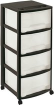 Opslagtoren 4 grote laden - Antraciet - B 39 x D 37 x H 82 cm