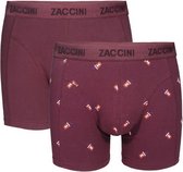 Zaccini - Heren Boxershorts - 2 pack - Milkshake - Bordeaux Rood