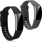 kwmobile 2x armband voor Huawei Band 2 / Band 2 Pro - Bandjes voor fitnesstracker in grijs / zwart