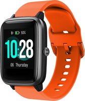 Siliconen Smartwatch bandje - Geschikt voor ID205L siliconen bandje - oranje - Strap-it Horlogeband / Polsband / Armband