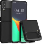 kwmobile Hoesje geschikt voor Samsung Galaxy Z Flip 3 5G - 2-delig telefoonhoesje in zwart - Imitatieleer
