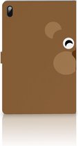 Case Samsung Galaxy Tab S7 FE Cover met Magneetsluiting Bear Brown