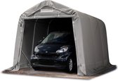 Garagetent 2,4 x 3,6 m carport PVC 800 N-zeil beschutting opslagtent weidetent grijs