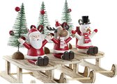 LuxuryLiving - Kerstversiering - DKD Home Decor - Hout - Kerstman - 14 x 6 x 13 cm - 3 pcs