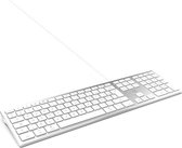 MOBILITY LAB ML304304 - Bedraad Touch Design Toetsenbord met 2 USB voor Mac - AZERTY - Wit en zilver