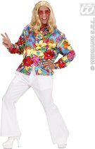 Widmann - Hippie Kostuum - Hippie Shirt Man - Multicolor - Medium - Carnavalskleding - Verkleedkleding