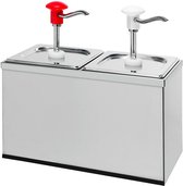 Sausdispenser 2x 3 Liter Met Witte En Rode Drukknopbediening, Gastro-Inox 503.108