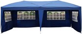 Sunny Luxe Partytent opvouwbaar tuintent incl. 4 zijpanelen blauw