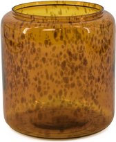 Glazen vaas luipaard - bruin - glazen decoratie - 20x20x20cm