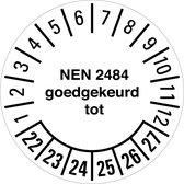 NEN 2484 goedgekeurd tot sticker 23-28, PVC folie 30 mm - 18 per kaart