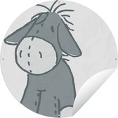 Tuincirkel Een illustratie van een ezel knuffel - 90x90 cm - Ronde Tuinposter - Buiten