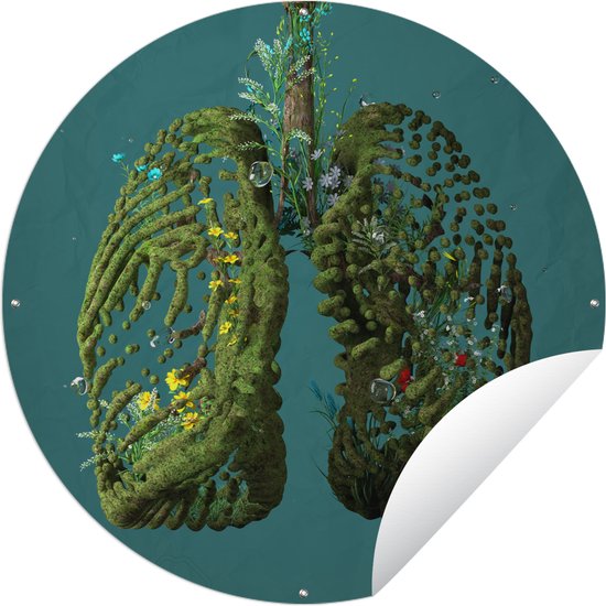 Tuincirkel Groene longen - 150x150 cm - Ronde Tuinposter - Buiten